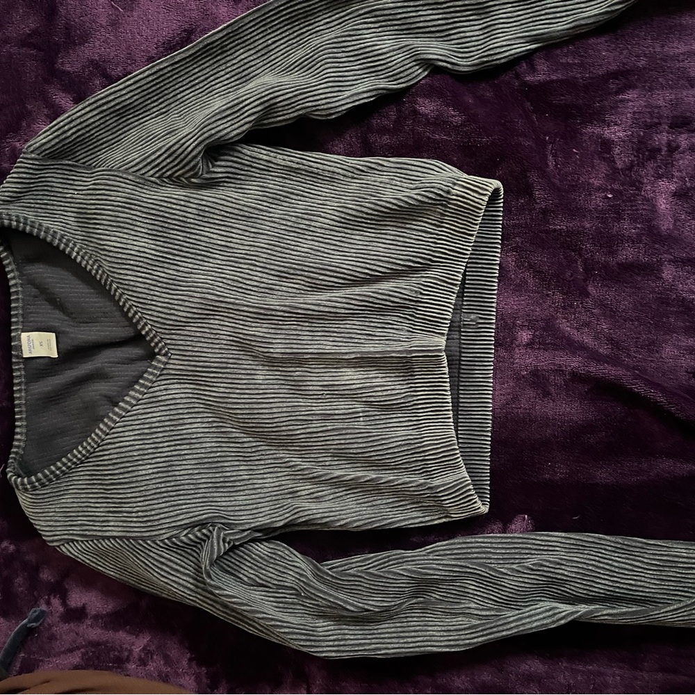 Gray V-Neck Women's Sweater